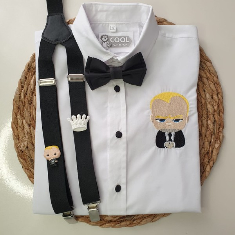 Cool Party Shop Patron Bebek Konseptli Askı Papyon Gömlek Erkek Çocuk Gömlek Fiyatı