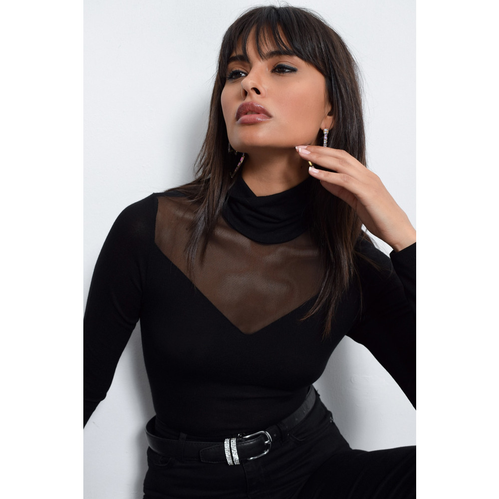 Cool & Sexy Kadın Siyah Üstü Tül Bluz S Beden Bluz Fiyatı