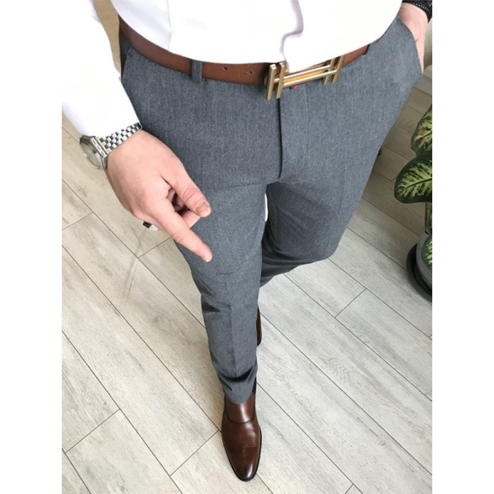 Cool Tarz Italyan Kesim Slim Fit Mevsimlik Füme Kumaş Pantolon Erkek Pantolon Fiyatı