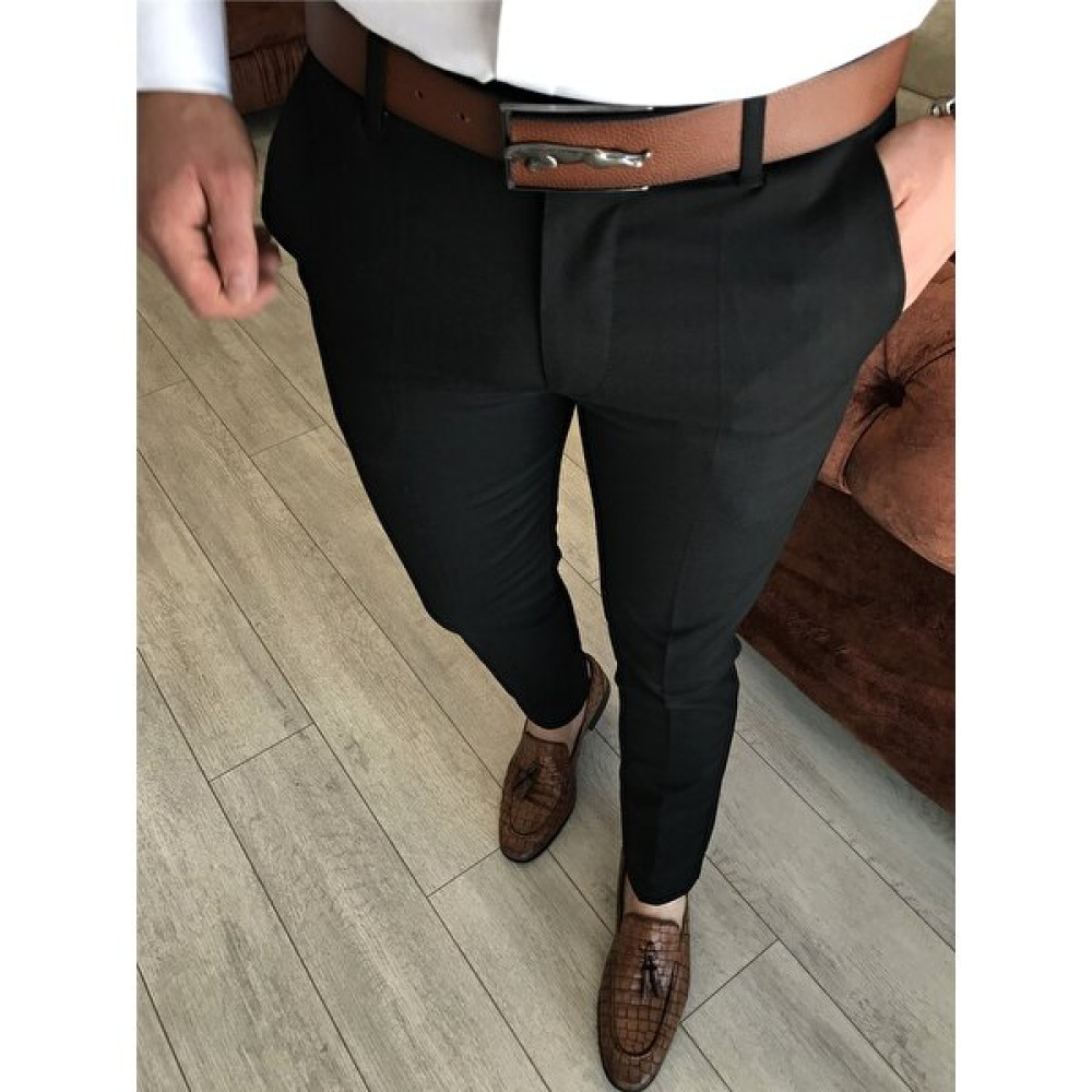 Cool Tarz Italyan Kesim Slim Fit Mevsimlik Siyah Kumaş Pantolon Erkek Pantolon Fiyatı