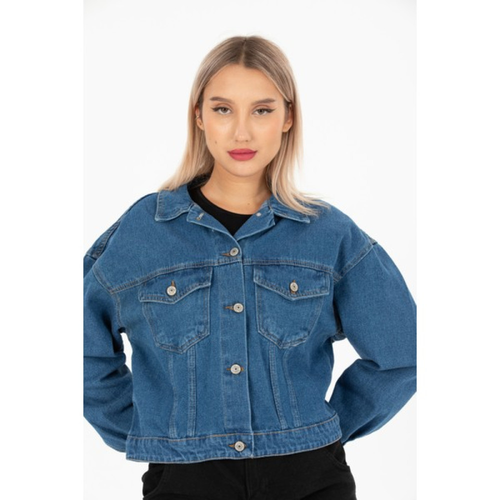 Cool Tarz Kadın Açık Mavi Oversize Jean Ceket Bayan Ceket Fiyatı