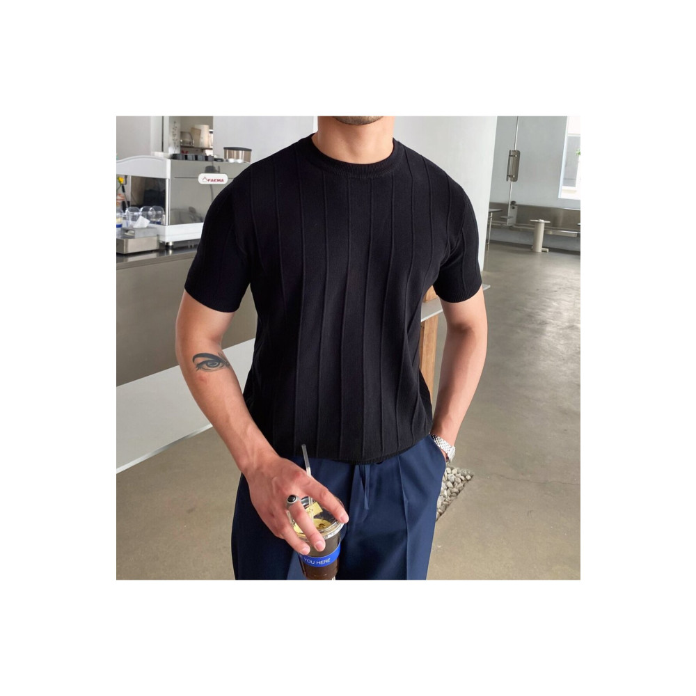 COOL TARZ Siyah Erkek Yuvarlak Yaka Örme T-shirt M Beden Bayan T-shirt Fiyatı