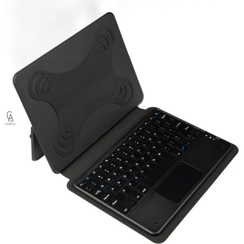 Coolacs Apple iPad Air 5 10.9 Inç 2022 Uyumlu Touch Padli Tablet Kılıfı Bluetooth Bağlantılı Klavye - iPad Air 5.nesil 2022 10.9" - Siyah Tablet Aksesuarı Fiyatı