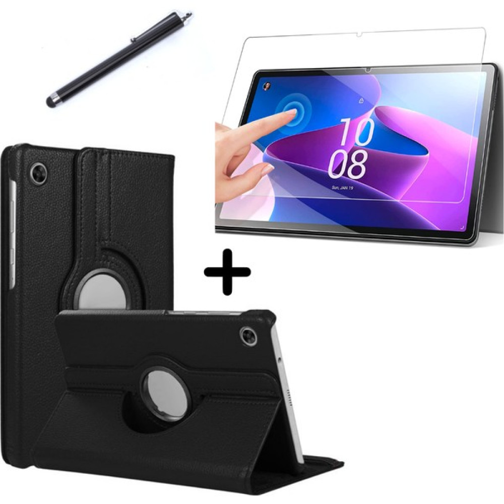 Coolacs Lenovo Tab M10 Plus Gen 3 (3. Nesil) 10,61" ZAAJ0378TR Tablet Kılıfı Ekran Koruyucu ve Kalem Seti - Siyah Tablet Kılıfı Fiyatı