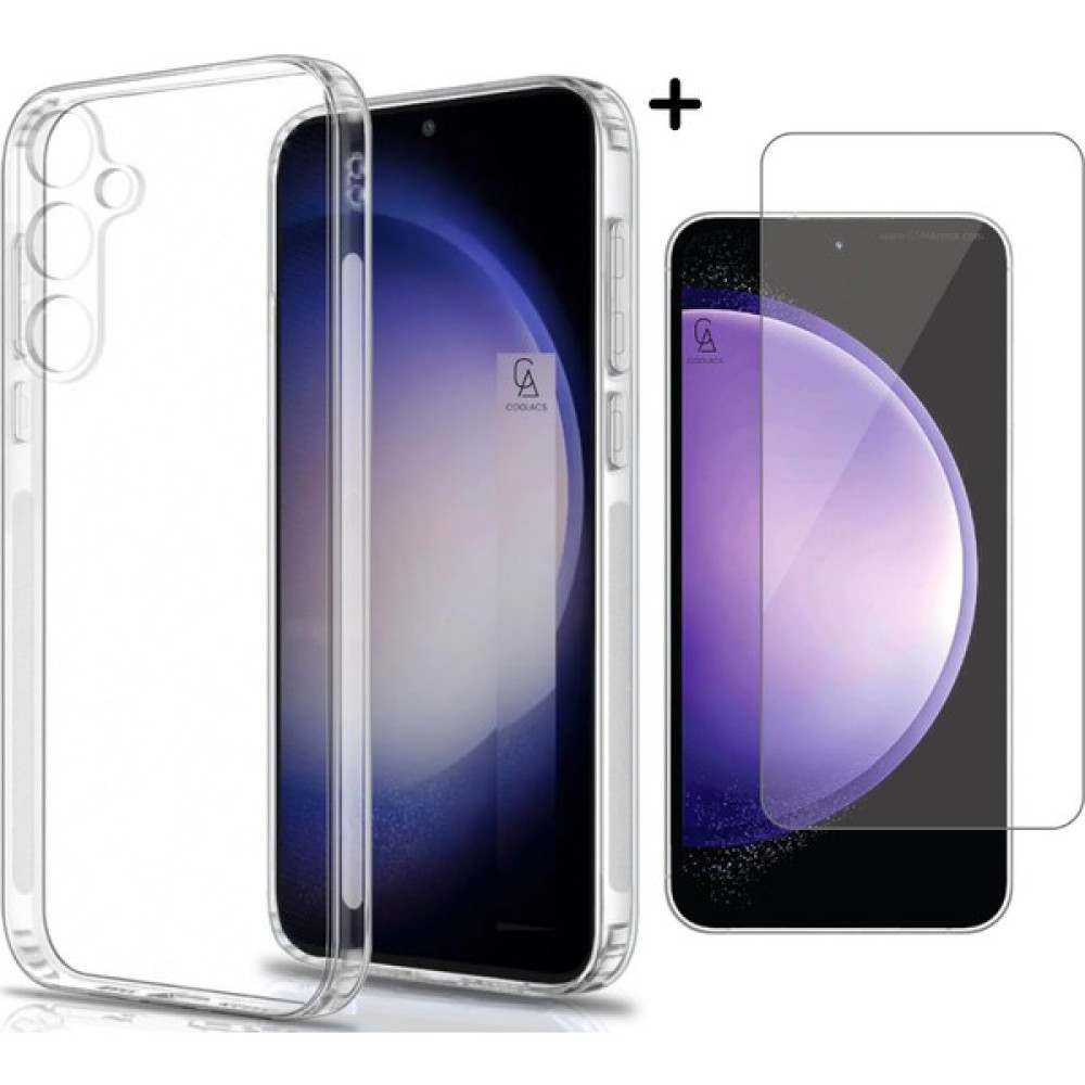 Coolacs Samsung Galaxy S23 Fe Uyumlu Kılıf Esnek Silikon Telefon Kılıfı ve Temperli Cam Ekran Koruyucu - Şeffaf Cep Telefonu Kılıfı Fiyatı