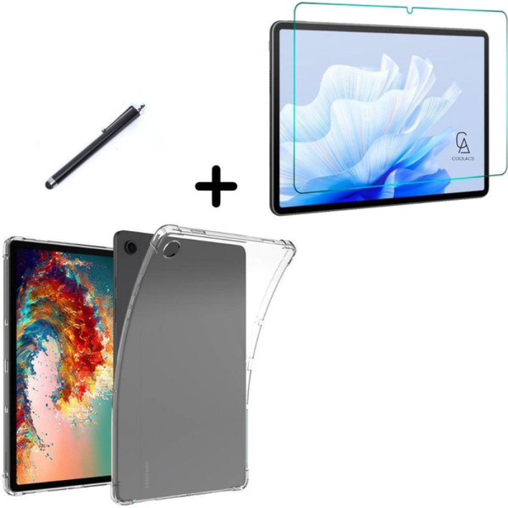 Coolacs Samsung Galaxy Tab A9 SM-X110 Uyumlu Köşe Dolgulu Tablet Kılıfı Ekran Koruycu Kalem Seti - Şeffaf Tablet Kılıfı Fiyatı