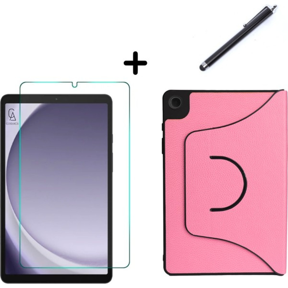 Coolacs Samsung Galaxy Tab A9 X110 Fest Tablet Kılıfı Ekran Koruyucu ve Kalem Seti - Pembe Tablet Kılıfı Fiyatı