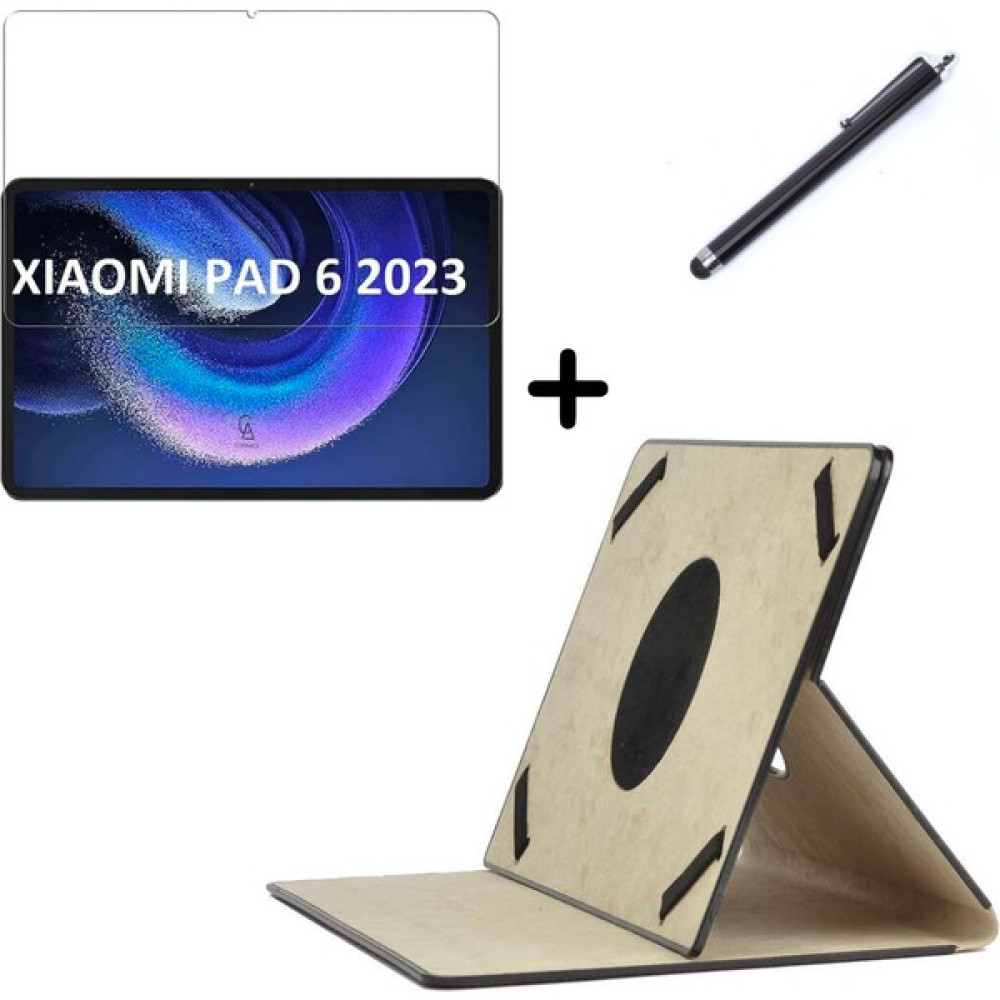 Coolacs Xiaomi Mi Pad 6 11 Inç Uyumlu Dönebilen Lastikli Tablet Kılıfı Nano Ekran Koruyucu ve Kalem Seti - Gold Tablet Kılıfı Fiyatı