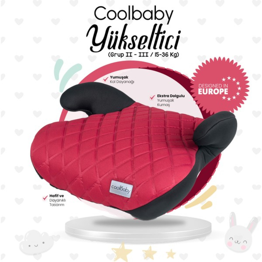 Coolbaby Oto Koltuğu Yükseltici - Kırmızı Bebek Oto Koltuk Yükseltici Fiyatı