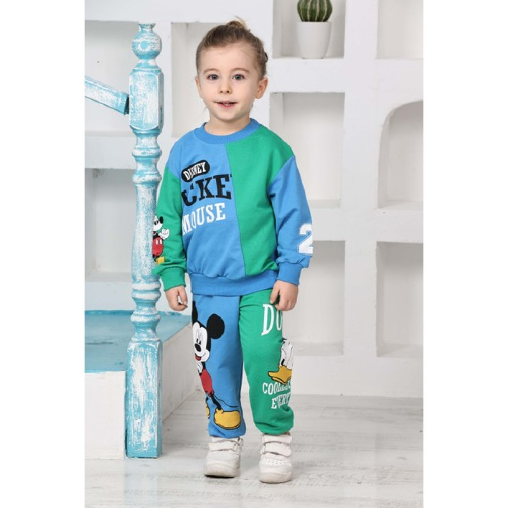 Coolcix Unisex Çoçuk Model Mickey Desenli Mevsimlik Pamuklu Kumaş Alt-Üst 2li Takım Erkek Çocuk Giyim Takımı Fiyatı