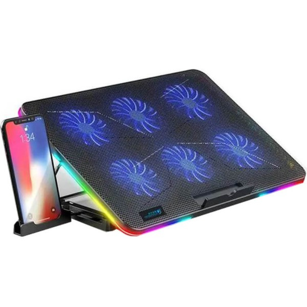 Coolcold Oyuncu Gaming Rgb Laptop Notebook Soğutucu Stand 6 Fanlı 7 Yükseklik Ayarlı Telefon Tutucu - Siyah - 36 * 25.5 * 2.7cm Dizüstü Bilgisayar Aksesuarları Fiyatı