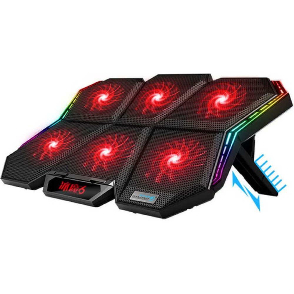 Coolcold Rgb Led'li Oyuncu Gaming Laptop Notebook Soğutucu - 6 Fanlı 7 Kademeli - Fan Hız Kontrollü - Siyah - 42.6 * 28 * 3.7cm Dizüstü Bilgisayar Aksesuarları Fiyatı