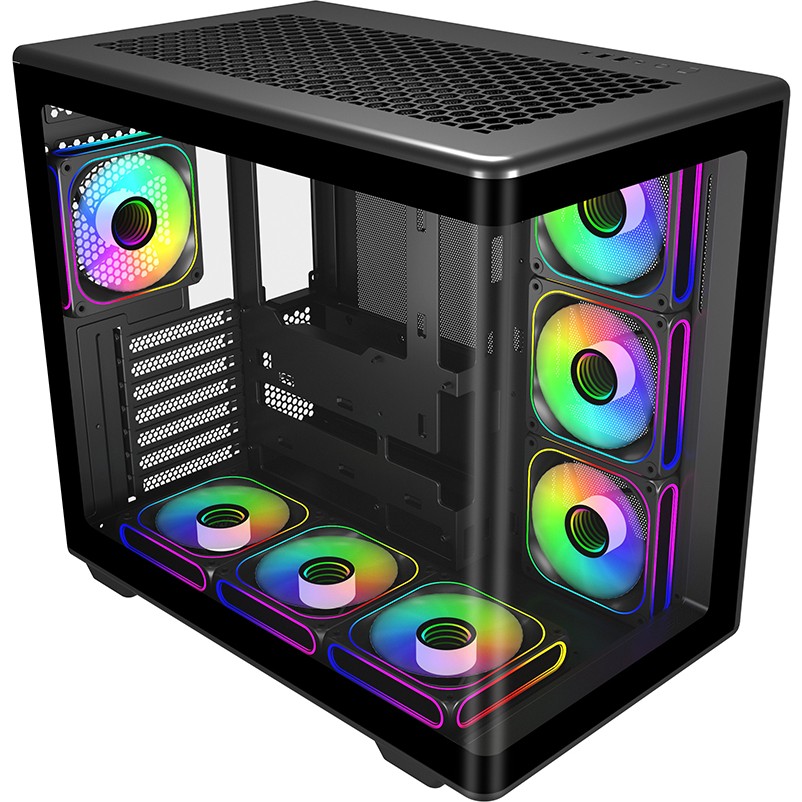 Cooler Master Elite 600 Curve TG Siyah ARGB 7x12 Fanlı, Back-Connect Anakart Destekli MidTower Kasa (E600-KGNN-S02) - Yok Anakart Fiyatı