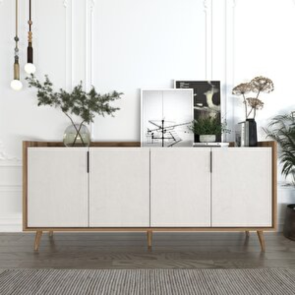Coolhome Modern Nare Konsol Ahşap Ayaklı Alüminyum Kulp 180 Cm Konsol Mobilya Fiyatı