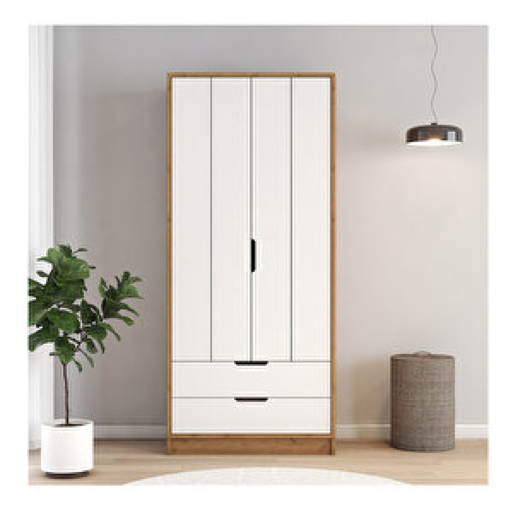 Coolhome Puzzle İki Kapılı Çekmeceli Gardirop Gardrop & Dolap Fiyatı