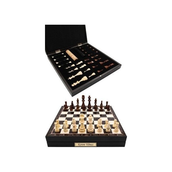 Cooper Chess 36 cm Ahşap Ceviz Desenli Kutulu Satranç ve Dama Takımı 32 Parça Metal Etiketli Satranç Fiyatı