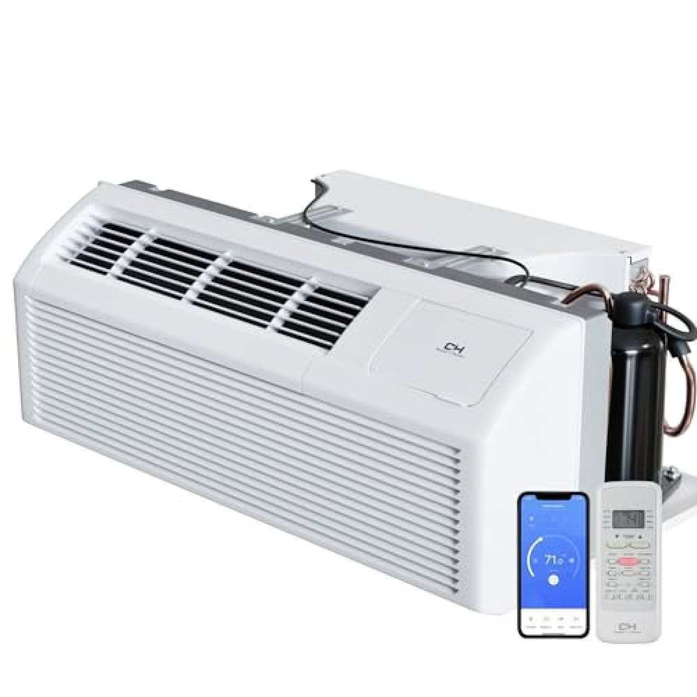 Cooper&Hunter 15,000 BTU PTAC Packaged Terminal A/C with Heat Pump (R32 Refrigerant) and 3.5 kW Electric Heater Including Wireless Smart Kit, Remote Controller, and a Power Cord