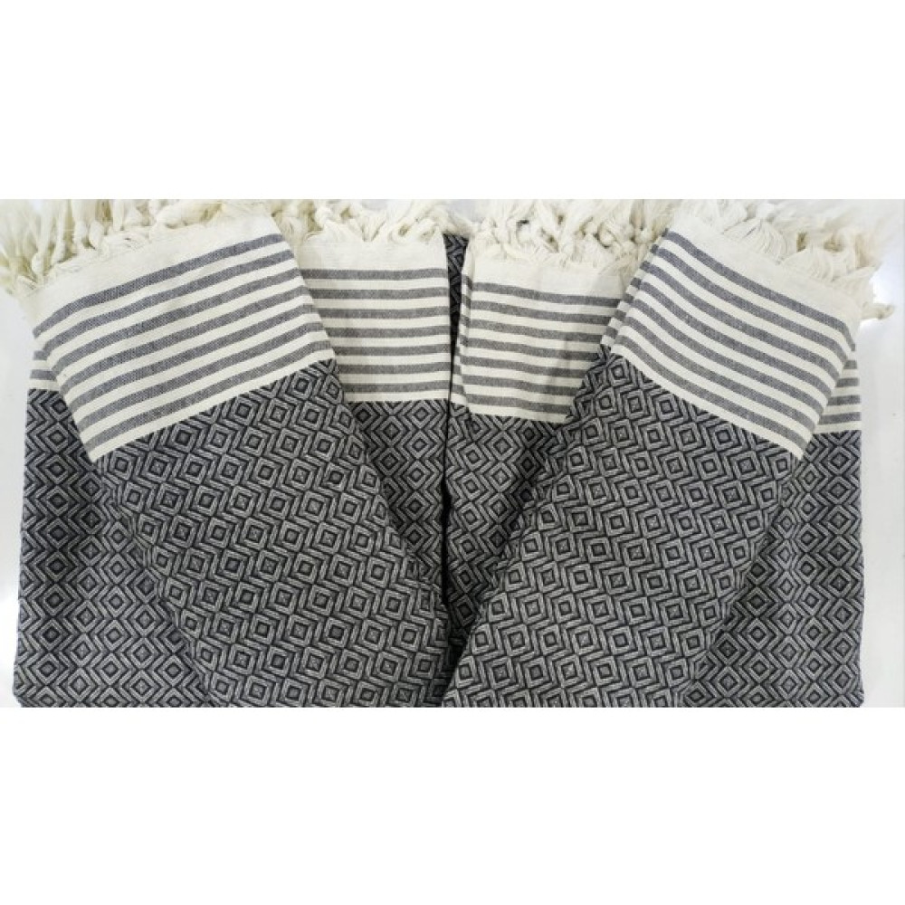 Coperta Battal Boy Kolları Örten Pamuklu Antrasit Koltuk Örtüsü Takımı 3+3+1+1 - 170 x 300 cm Koltuk & Kanepe Örtüsü Fiyatı