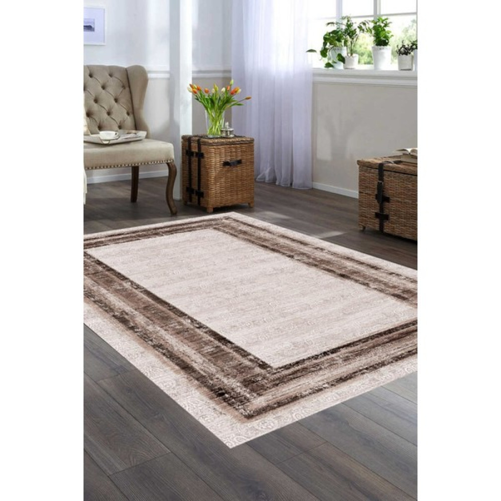 Coperta Home 6m² Süngerli Lastikli Halı Örtüsü - Açık Kahverengi - Koyu Kahverengi - 200 x 300 cm Salon & Oturma Odası Tekstili Fiyatı