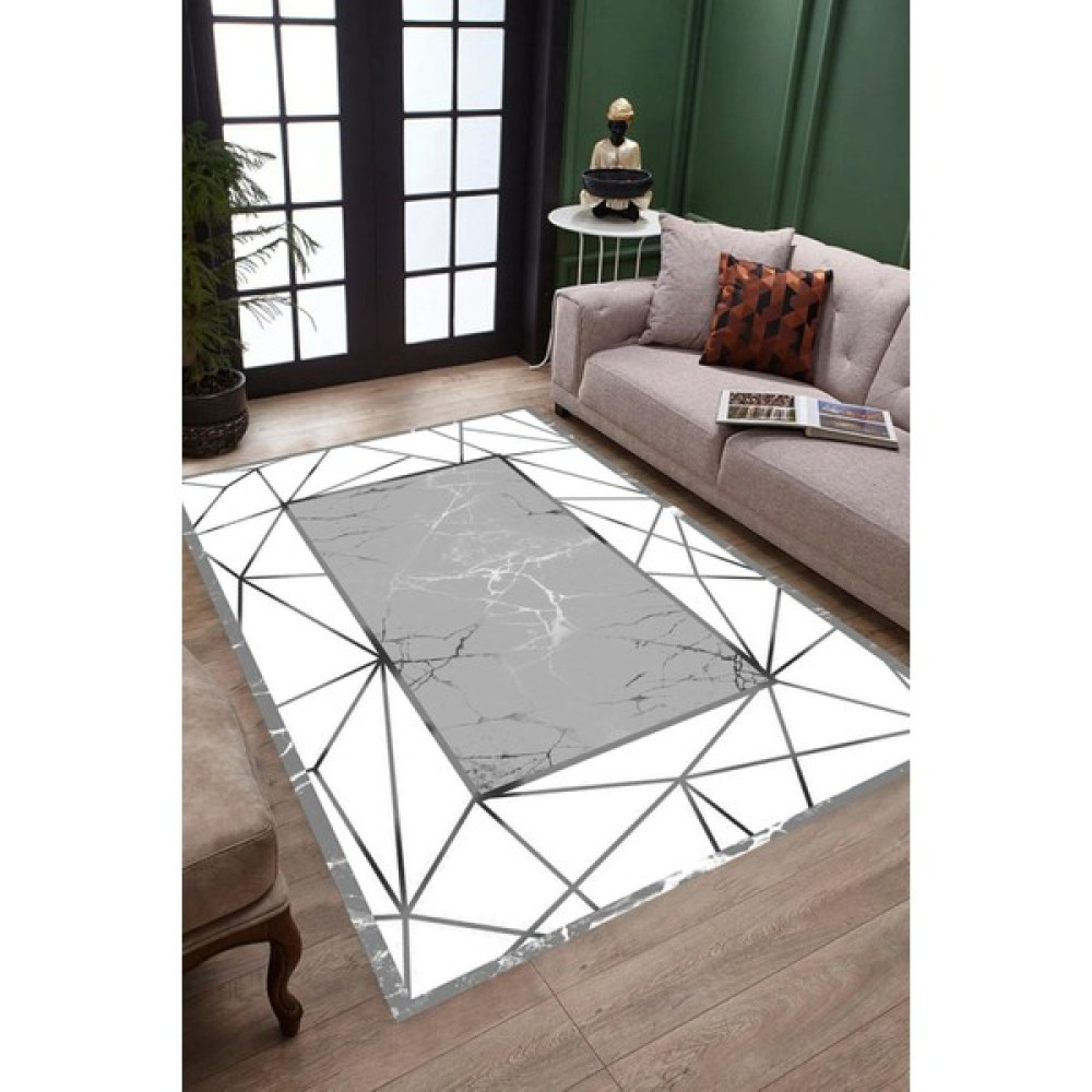 Coperta Home 6m² Süngerli Lastikli Halı Örtüsü - Gri - Beyaz - 200 x 300 cm Salon & Oturma Odası Tekstili Fiyatı