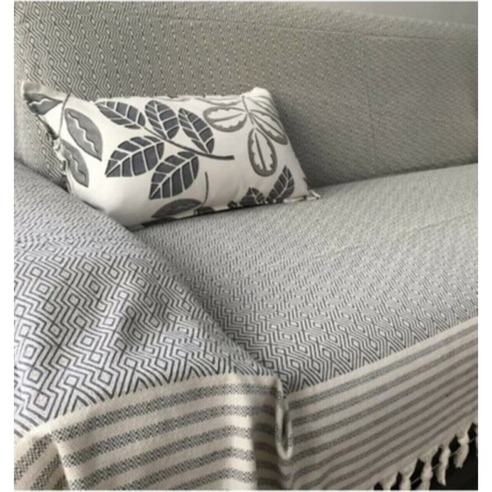 Coperta Kolları Örten Pamuklu Gri Koltuk Örtüsü - 180 x 300 cm Koltuk & Kanepe Örtüsü Fiyatı