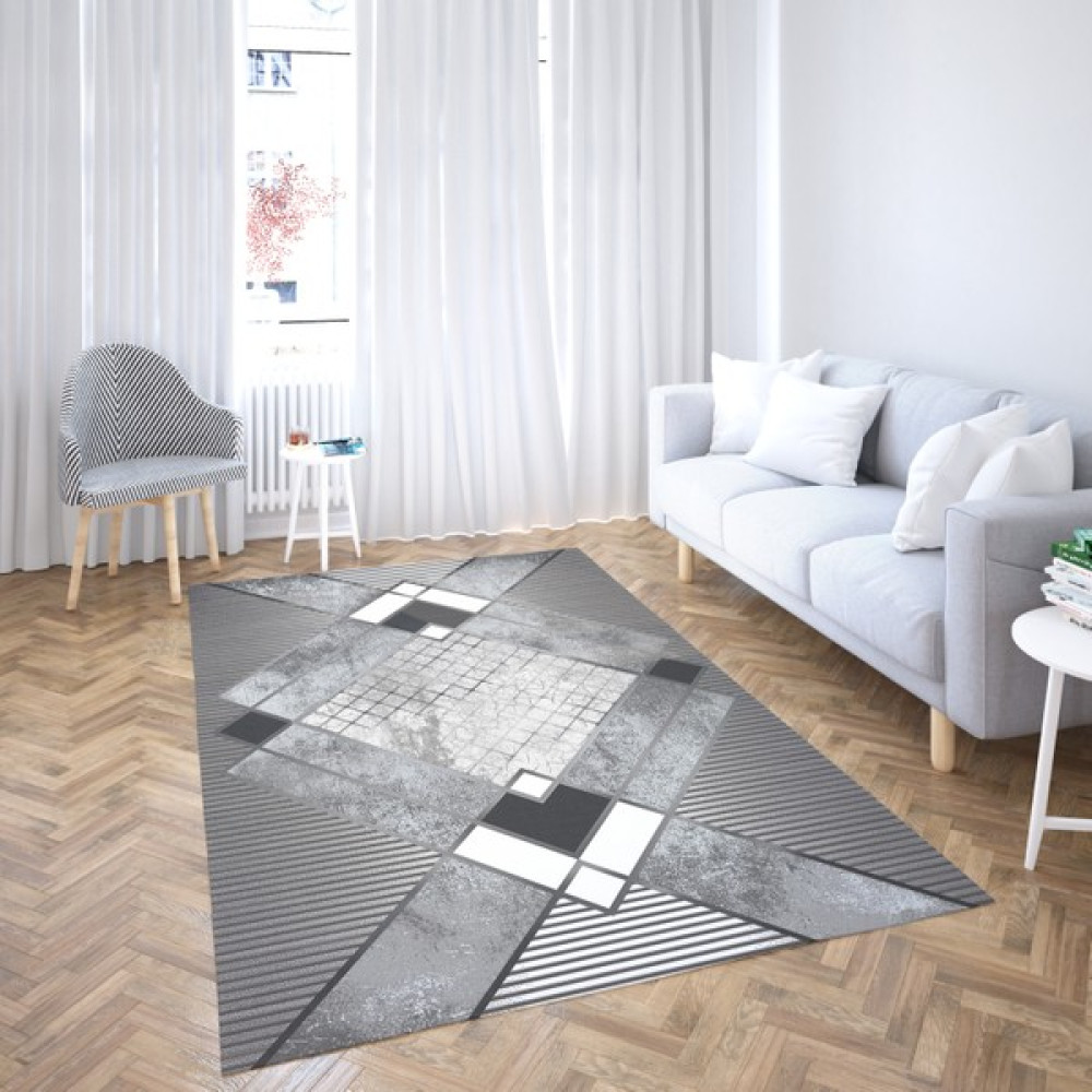 Coperta Süngerli Lastikli Kaymaz Yıkanabilir 6 Metrekare Halı Örtüsü - 200 x 300 cm - Antrasit - Gri Salon & Oturma Odası Tekstili Fiyatı