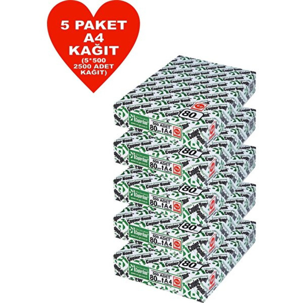 Copier Bond (Ve-Ge) A4 80GR Fotokopi Kağıdı 2500 Adet Kağıt (5PK*500 Kağıt) Fotokopi Kağıdı Fiyatı
