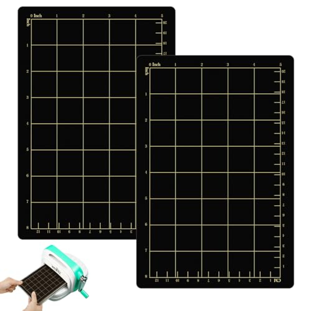Copkim 2 Pcs 9''L 6''W Magnetic Cutting Shim Grid Magnetic Shim Embossing Machine Die Pads Black Sheet Die Cutting Machine Accessories