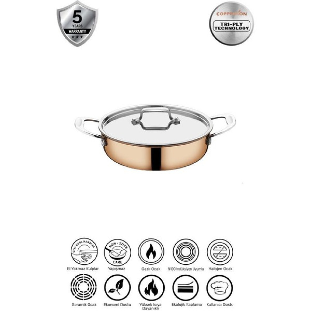 Copperson 3 Ply Titanyum 24 cm Kısa Tencere Tencereler Fiyatı