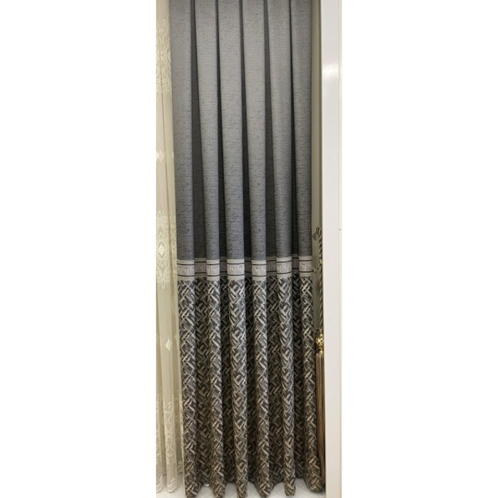 Çopurlar Perde Natural Gri Pano Fon Perde Zarif Desenli 1e3 Sık Pile - 100 x 270 cm Fon Perde Fiyatı