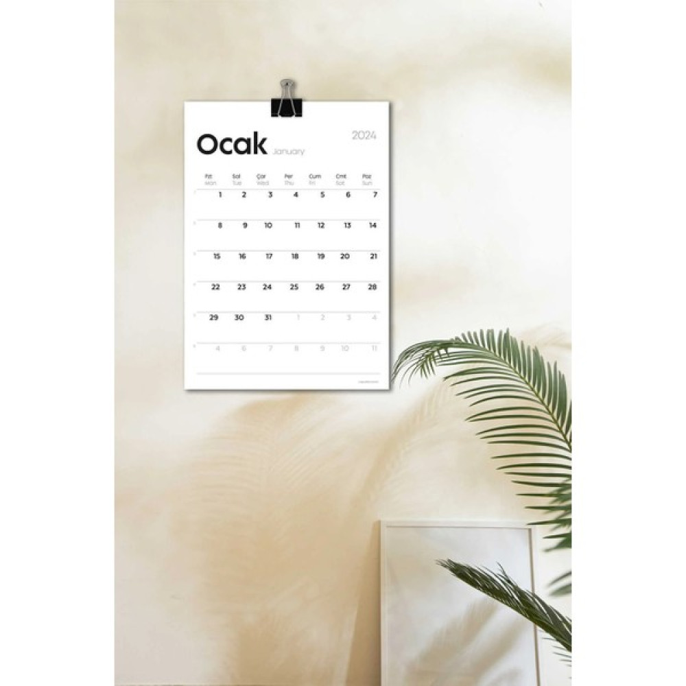 Copyrite Dekoratif 2024 Duvar Takvimi 32X45CM Metal Kıskaçlı Planlayıcı Takvim - Klasik Oto Boyaları Fiyatı