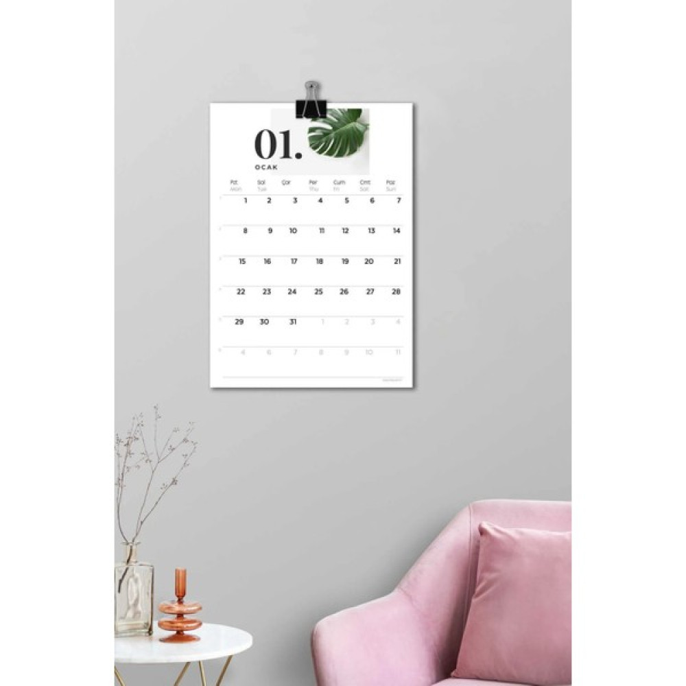 Copyrite Dekoratif 2024 Duvar Takvimi 32X45CM Metal Kıskaçlı Planlayıcı Takvim - Modern Oto Boyaları Fiyatı