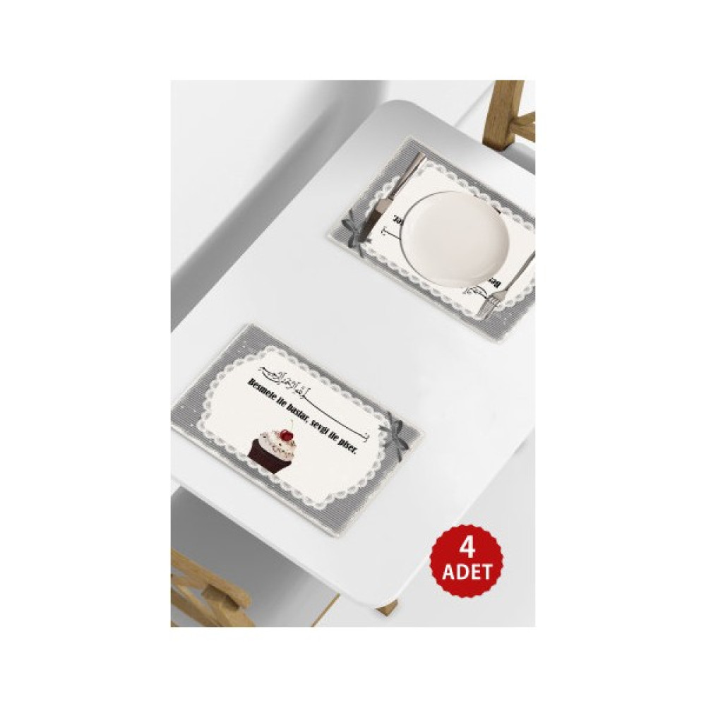 Copyrite Dua Besmele Pvc 4'lü Silinebilir Amerikan Servis 42 x 30 cm - Gri - 42 x 30 cm Amerikan Servis Fiyatı