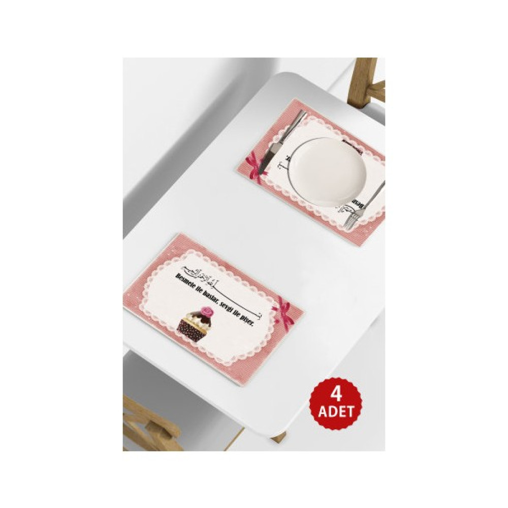 Copyrite Dua Besmele Pvc 4'lü Silinebilir Amerikan Servis 42x 30 cm - Pembe - 42 x 30 cm Amerikan Servis Fiyatı