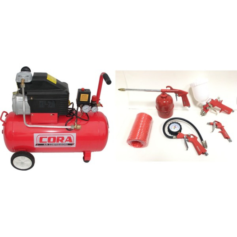 Cora ZB2550 2.5 Hp 50 Litre Kompresör 5 Li Hava Seti Hava Kompresörü Fiyatı