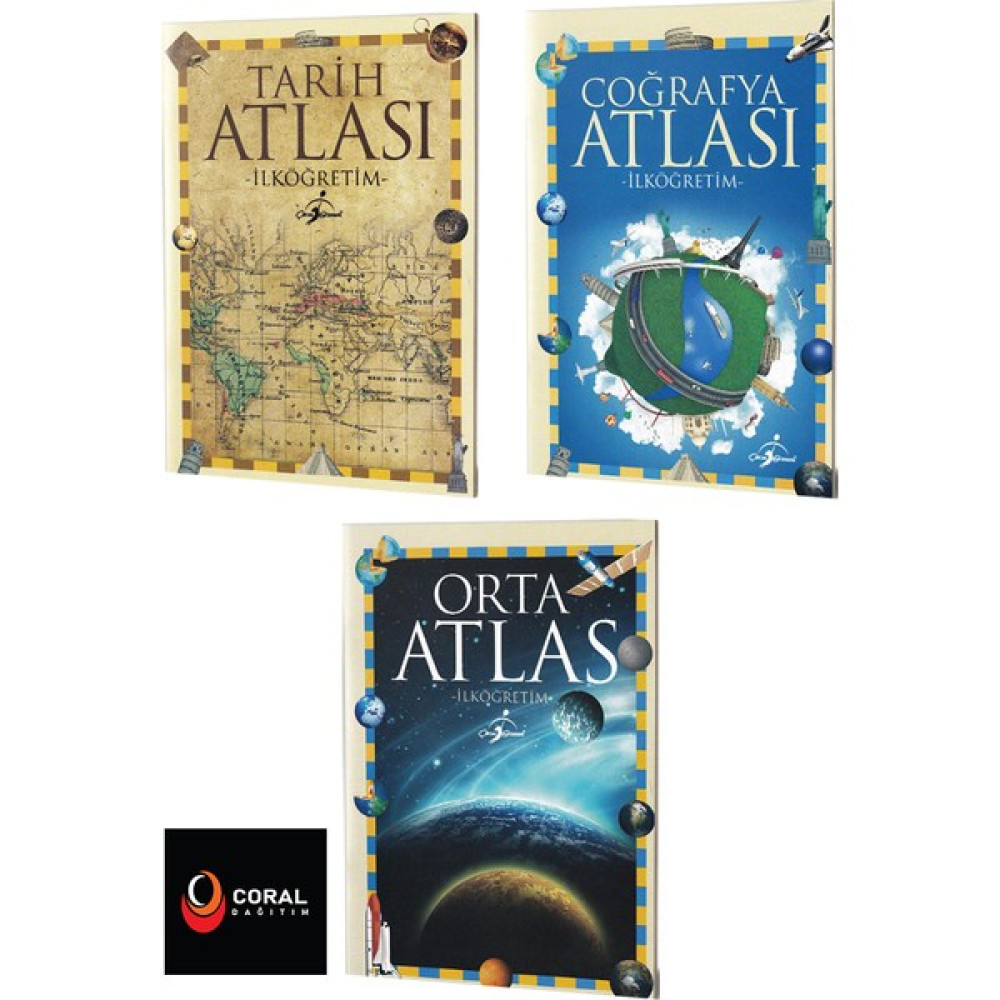 Coral Dağıtım Ilköğretim Atlas Seti / Coğrafya,tarih ve Orta Atlas 3 Kitap Set Coğrafya Fiyatı