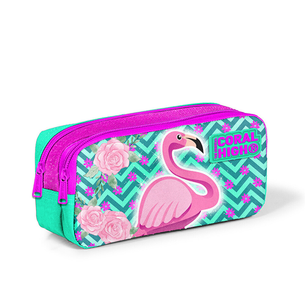 Coral High İki Bölmeli Flamingo Desenli Kalem Kutusu Kalemlik (Kalem Kutusu) Fiyatı