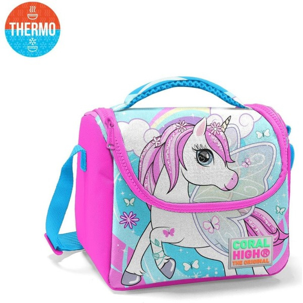 Coral High Kids Mavi Neon Pembe Unicorn Desenli Thermo Beslenme Çantası Beslenme Çantası Fiyatı