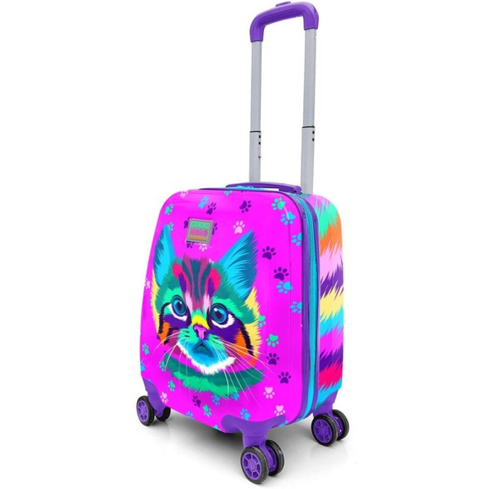 Coral High Kids Mor Pembe Kedi Desenli Çocuk Valizi 16717 Çanta (Outdoor) Fiyatı
