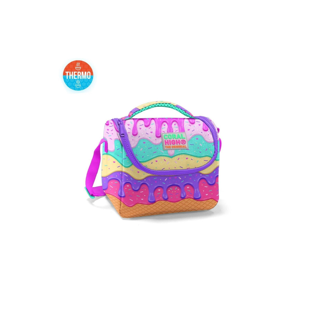 Coral High Kids Pembe Rengarenk Dondurma Desenli Thermo Beslenme Çantası 11731 Beslenme Çantası Fiyatı