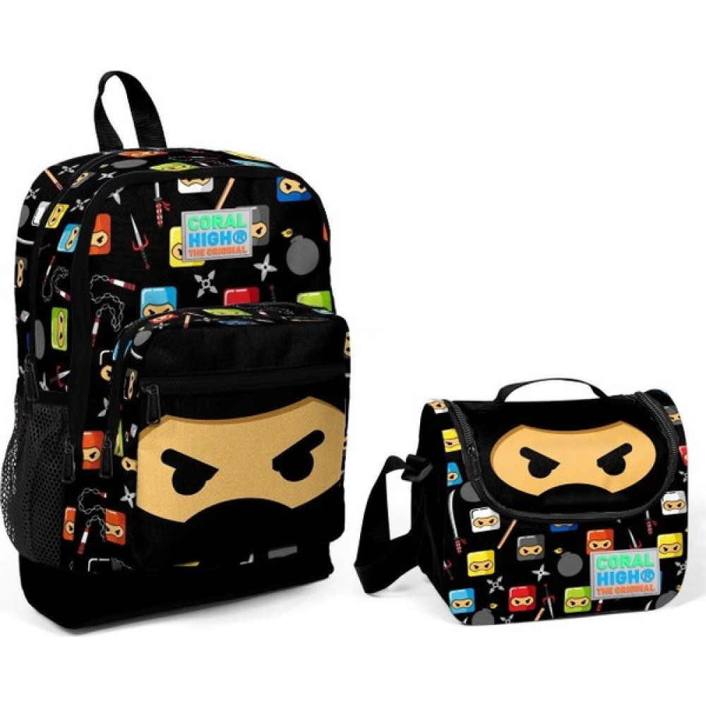 Coral High Ninja Baskılı Erkek Çocuk Ilkokul Okul Çantası Seti Okul Çantası Fiyatı
