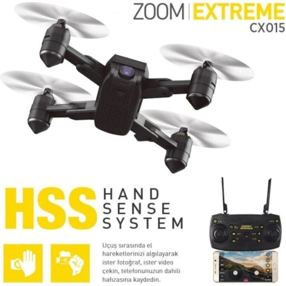 Corby CX015-3B Zoom Extreme Smart Katlanabilir 1080P Full Hd Wifi Kamera Ios Android Drone - Beyaz Drone Fiyatı
