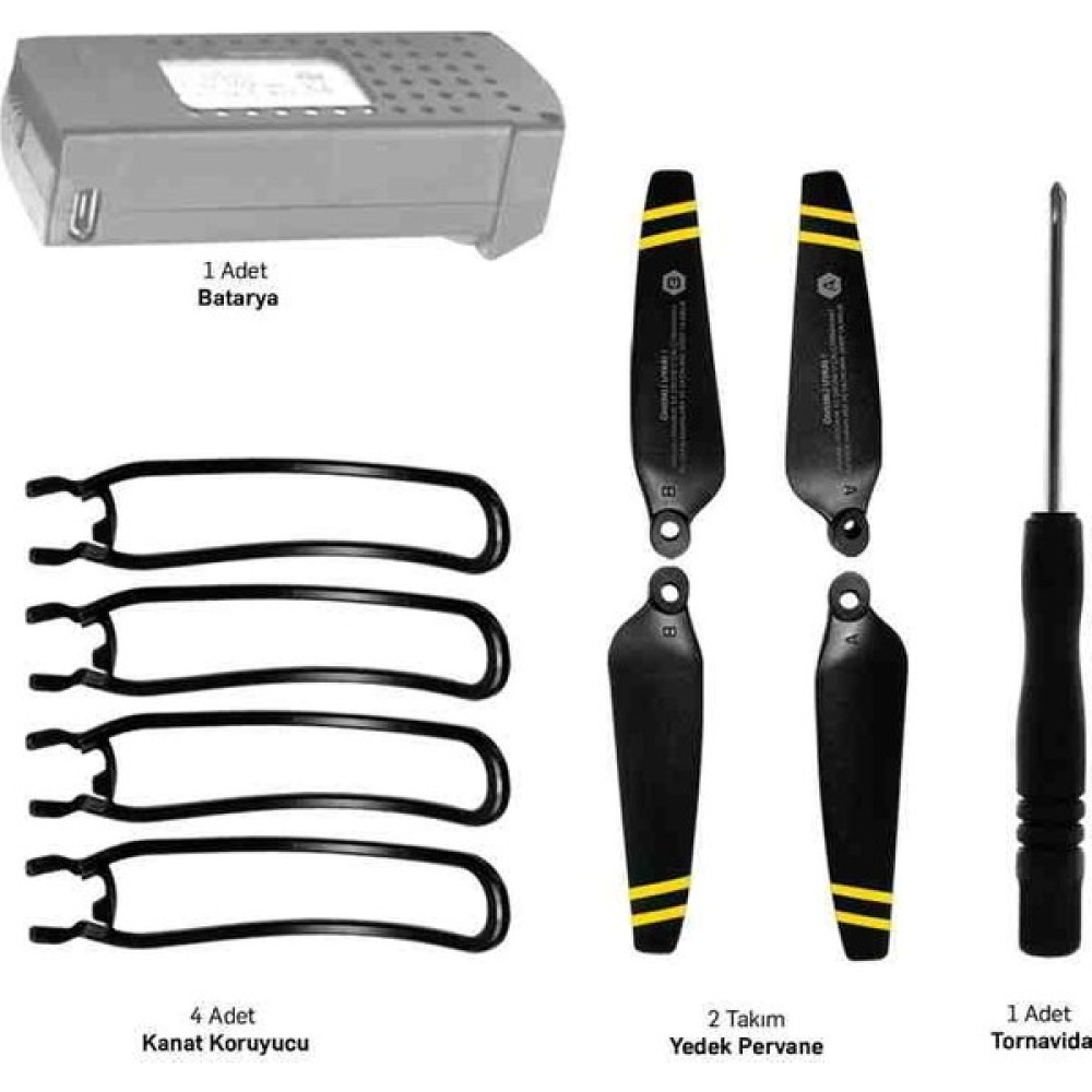 Corby CX017 Drone Yedek Batarya ve Aksesuar Paketi CX017 Yedek Pervane - Gri Drone Fiyatı