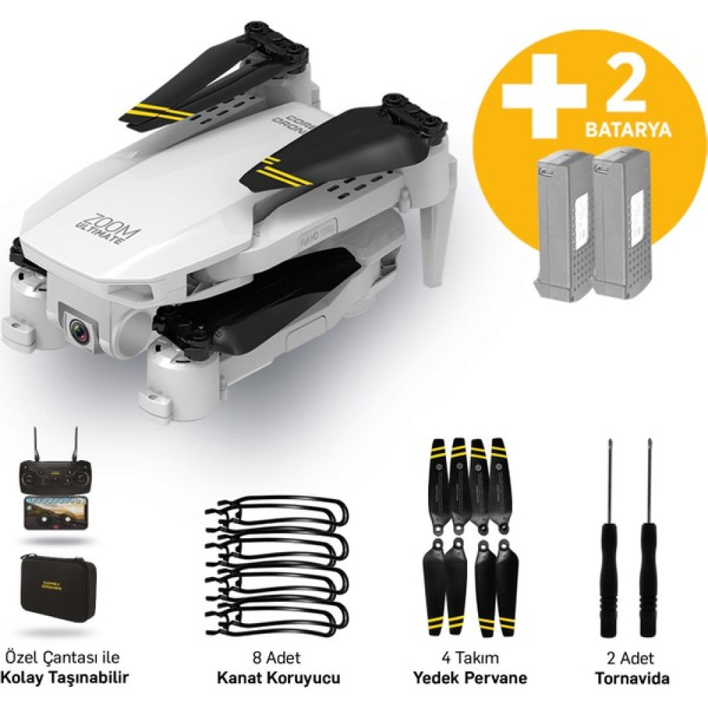 Corby CX017 Wifi Çift Kameralı Katlanabilir 1080P Drone + 2 Bataryalı Set Drone Fiyatı