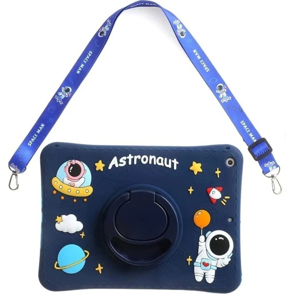 Corcoz Lenovo Tab M11 Uyumlu Astronot Çocuk Kılıfı Askılı Standlı Tablet Kılıfı - CZ130 - Lacivert Diğer Fiyatı