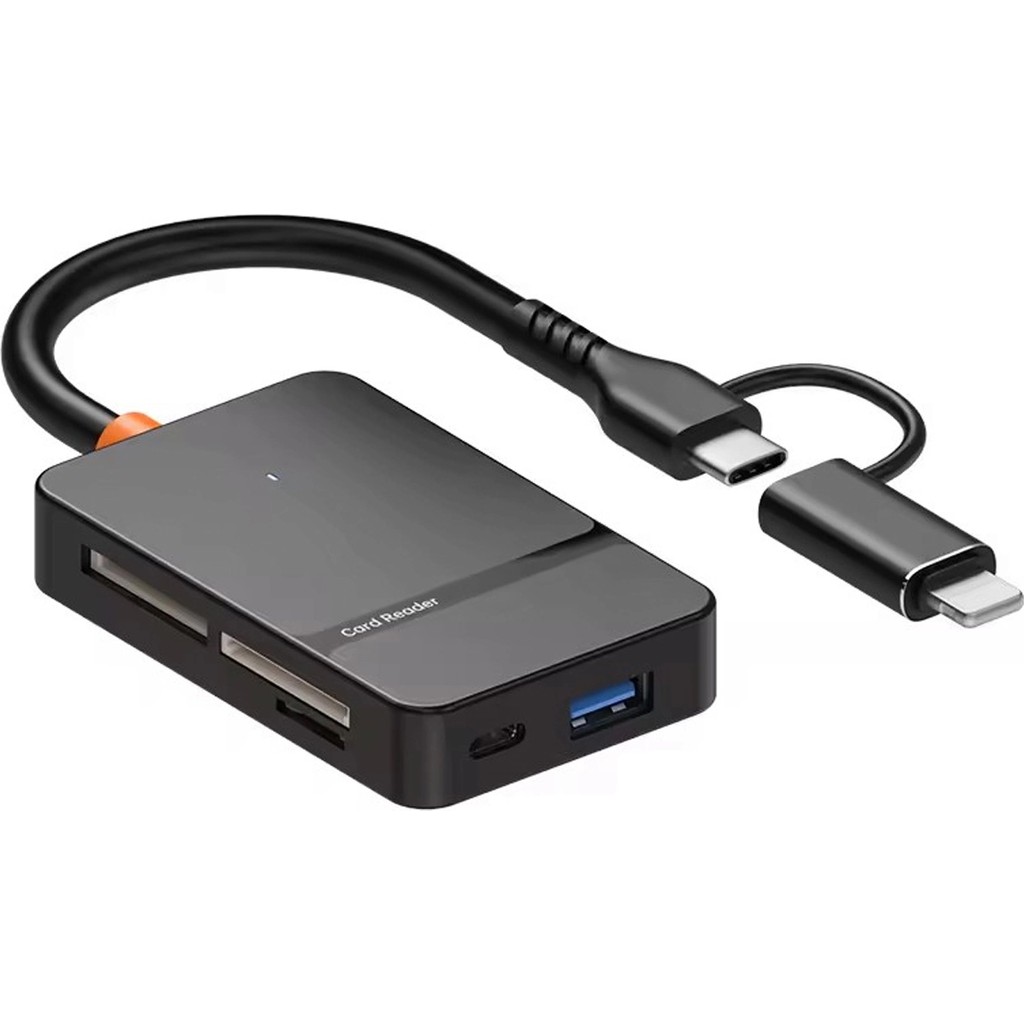 Corcoz Lightning + Usb-C Ms Cf Tf/sd Dhc Sdxc Kamera Tak Çalıştır Type C USB 3.0 Data Kart Okuyucu - CZ79 - Siyah Bilgisayar Çevirici ve Adaptörü Fiyatı