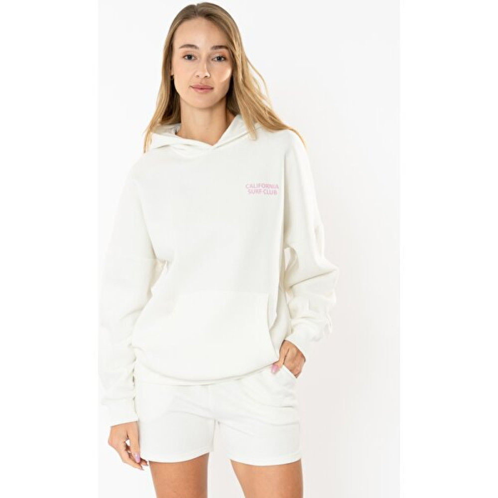 Coredra Surf Oversize Hoodie Kadın - Ekru Bayan Sweatshirt Fiyatı