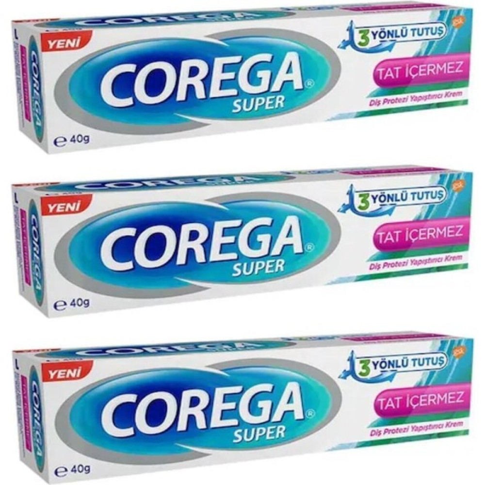Corega 3 Adet Super Tat Içermez Diş Protezi Yapıştırıcı Krem 40 gr S.k.t. 04/22 Oto Boyaları Fiyatı