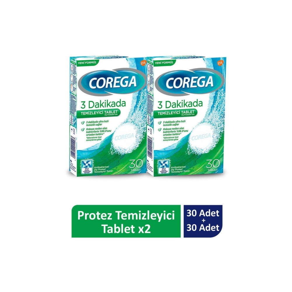 Corega Cleanser Bio Protez Temizleme Tableti 30lu X 2 Adet Ağız ve Diş Sağlığı Fiyatı