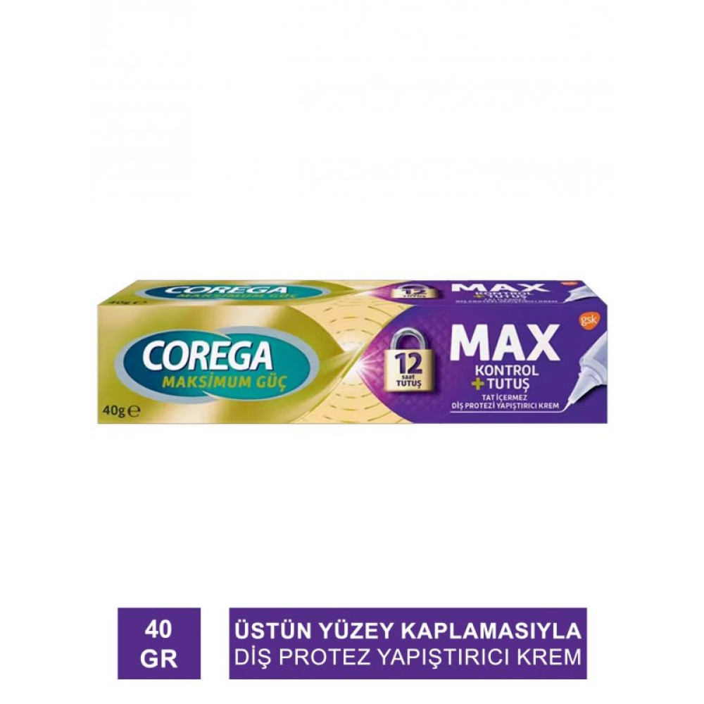 Corega Maximum Kontrol+Tutus Dis Protezi Yapistirici Krem 40 Gr Sağlık / Bakım / Kozmetik Fiyatı